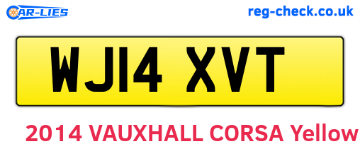 WJ14XVT are the vehicle registration plates.