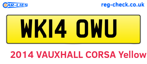 WK14OWU are the vehicle registration plates.
