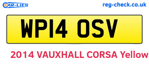 WP14OSV are the vehicle registration plates.