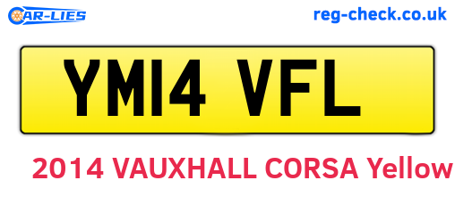 YM14VFL are the vehicle registration plates.