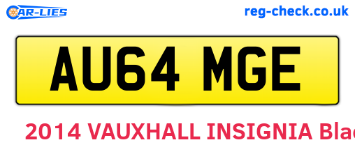 AU64MGE are the vehicle registration plates.