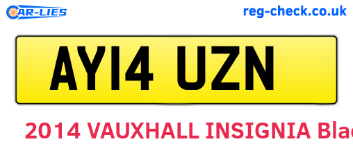AY14UZN are the vehicle registration plates.