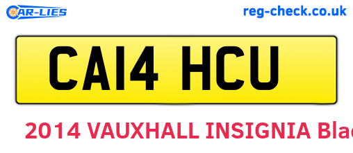 CA14HCU are the vehicle registration plates.