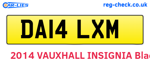 DA14LXM are the vehicle registration plates.