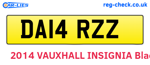 DA14RZZ are the vehicle registration plates.