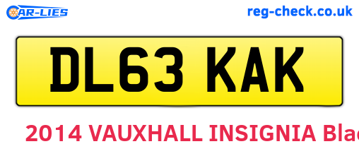 DL63KAK are the vehicle registration plates.