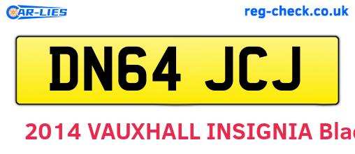 DN64JCJ are the vehicle registration plates.
