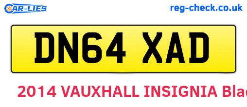 DN64XAD are the vehicle registration plates.