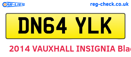 DN64YLK are the vehicle registration plates.