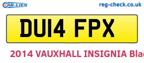 DU14FPX are the vehicle registration plates.
