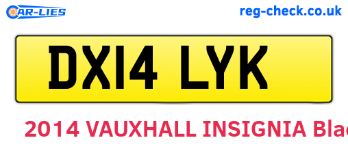 DX14LYK are the vehicle registration plates.