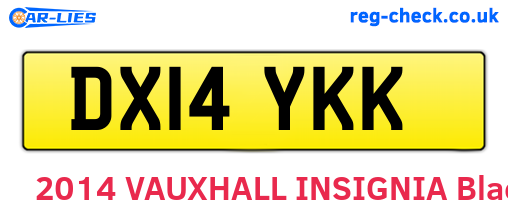 DX14YKK are the vehicle registration plates.