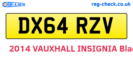 DX64RZV are the vehicle registration plates.