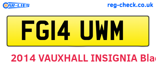 FG14UWM are the vehicle registration plates.