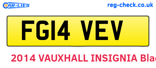 FG14VEV are the vehicle registration plates.