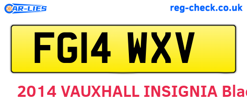 FG14WXV are the vehicle registration plates.