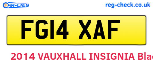 FG14XAF are the vehicle registration plates.