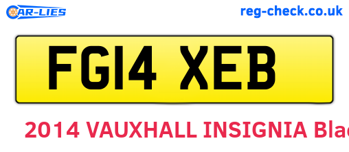 FG14XEB are the vehicle registration plates.