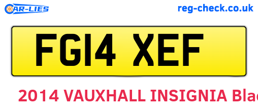 FG14XEF are the vehicle registration plates.