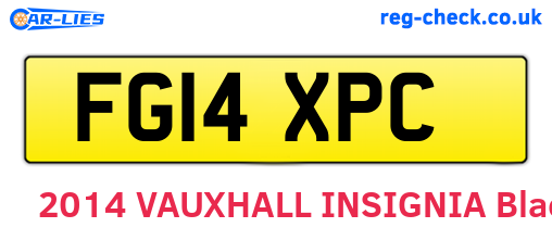 FG14XPC are the vehicle registration plates.