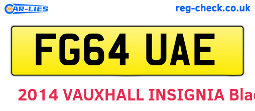 FG64UAE are the vehicle registration plates.