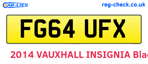 FG64UFX are the vehicle registration plates.