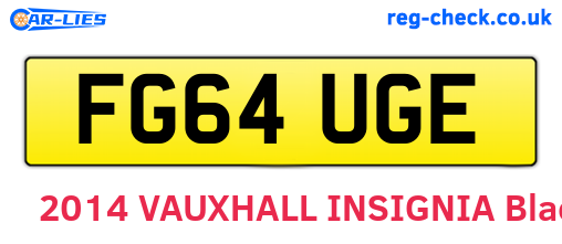 FG64UGE are the vehicle registration plates.