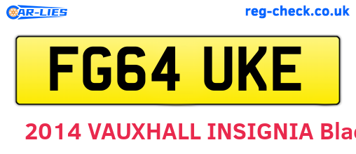 FG64UKE are the vehicle registration plates.