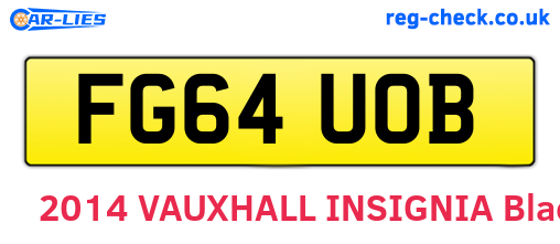FG64UOB are the vehicle registration plates.