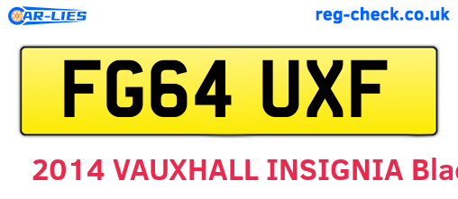 FG64UXF are the vehicle registration plates.