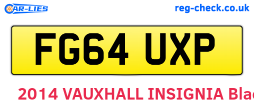 FG64UXP are the vehicle registration plates.