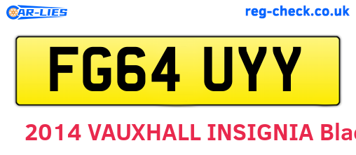FG64UYY are the vehicle registration plates.