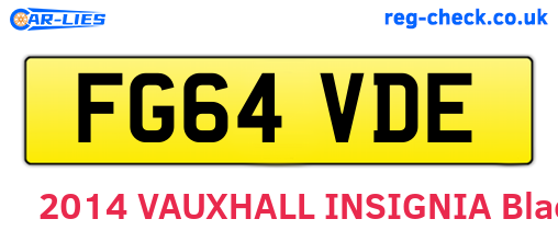 FG64VDE are the vehicle registration plates.