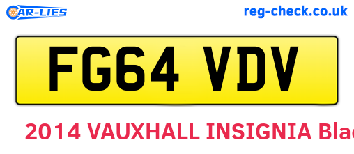 FG64VDV are the vehicle registration plates.