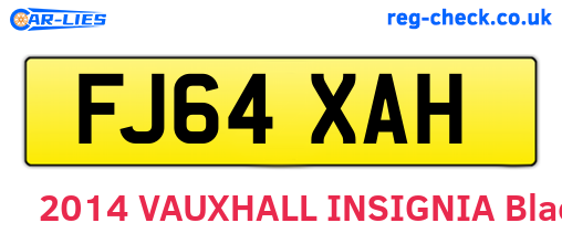 FJ64XAH are the vehicle registration plates.