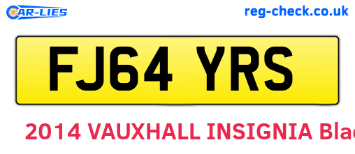FJ64YRS are the vehicle registration plates.