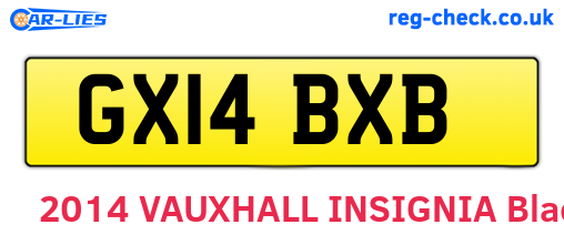 GX14BXB are the vehicle registration plates.