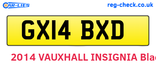 GX14BXD are the vehicle registration plates.