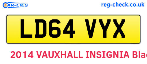 LD64VYX are the vehicle registration plates.