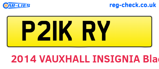P21KRY are the vehicle registration plates.