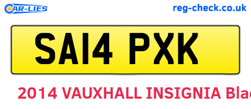 SA14PXK are the vehicle registration plates.