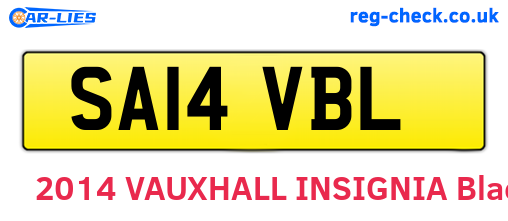 SA14VBL are the vehicle registration plates.