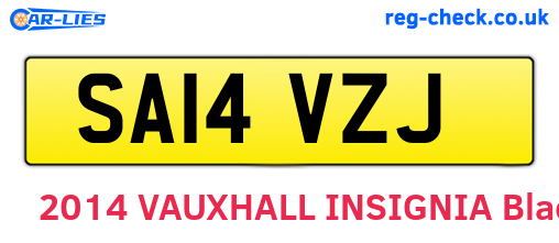 SA14VZJ are the vehicle registration plates.