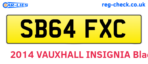SB64FXC are the vehicle registration plates.