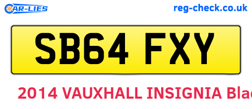 SB64FXY are the vehicle registration plates.