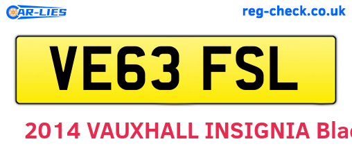 VE63FSL are the vehicle registration plates.