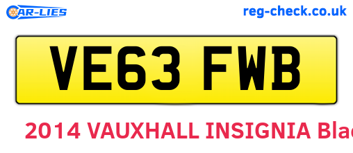 VE63FWB are the vehicle registration plates.