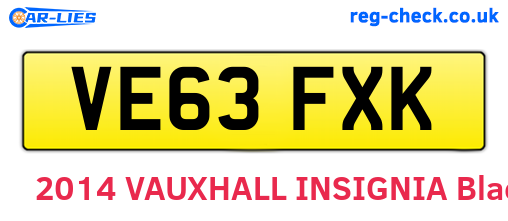 VE63FXK are the vehicle registration plates.