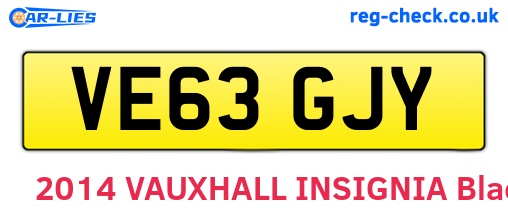 VE63GJY are the vehicle registration plates.