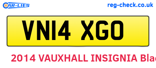 VN14XGO are the vehicle registration plates.